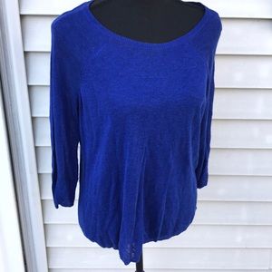 Cynthia Rowley medium dark royal sheer sweater